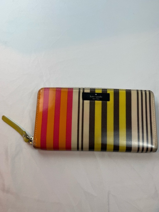 kate spade Handbags - Kate Spade Stripe Zip Around Wallet Colorful Pink Orange Yellow